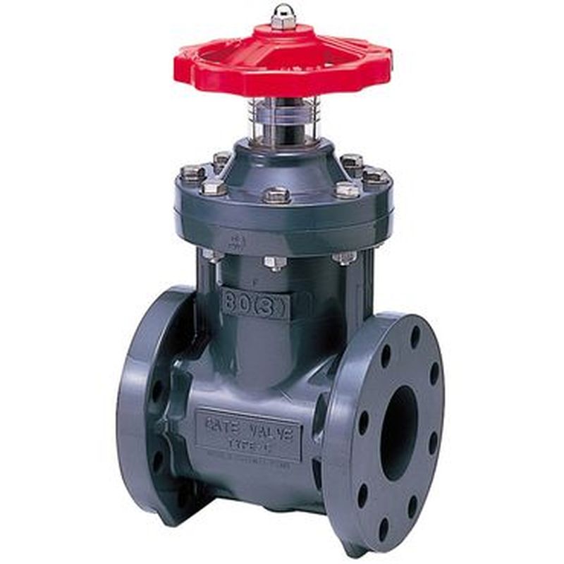 バルブを豊富に在庫｜AV VCGMJIEF1 HIPVC ゲート弁【内ネジ･J10Kフランジ形･丸ハンドル･ステム樹脂製 バルブ｜イシグロ