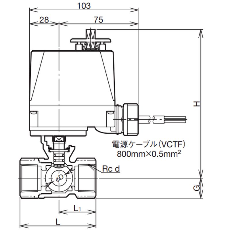 バルブを豊富に在庫｜BM12SR-J□ スプリングリターンボール式電動弁