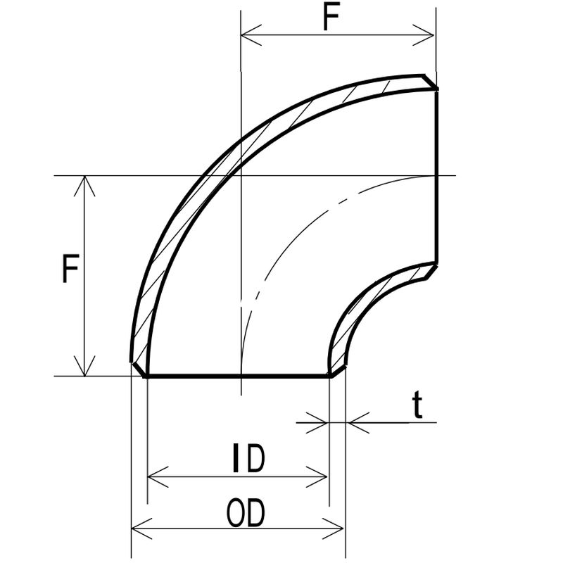 SGP 突合せ溶接式管継手 90°ショートエルボ 150A (6B)-