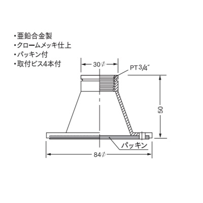 丸山産業 MC-3/4T 温度計取付台【亜鉛・角ダクト用】