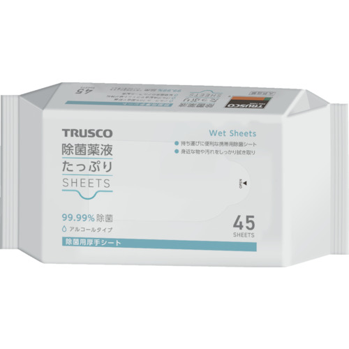 TRUSCO 2521388 除菌薬液たっぷりシート45枚