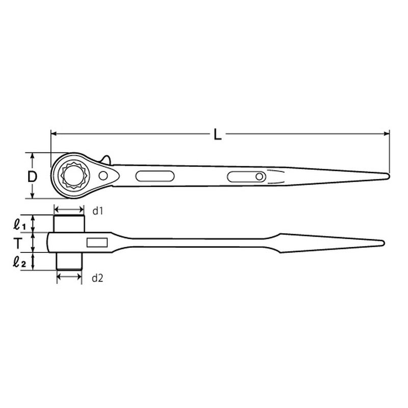 TOP/トップ工業 RM-35×41 両口ラチェットレンチ(シノ付) 35×41mm-