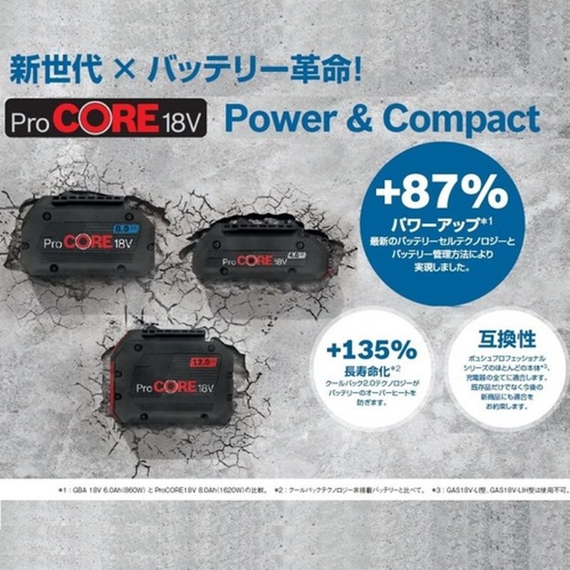 バルブを豊富に在庫｜ボッシュ PROCORE18V48S バッテリー充電器セット